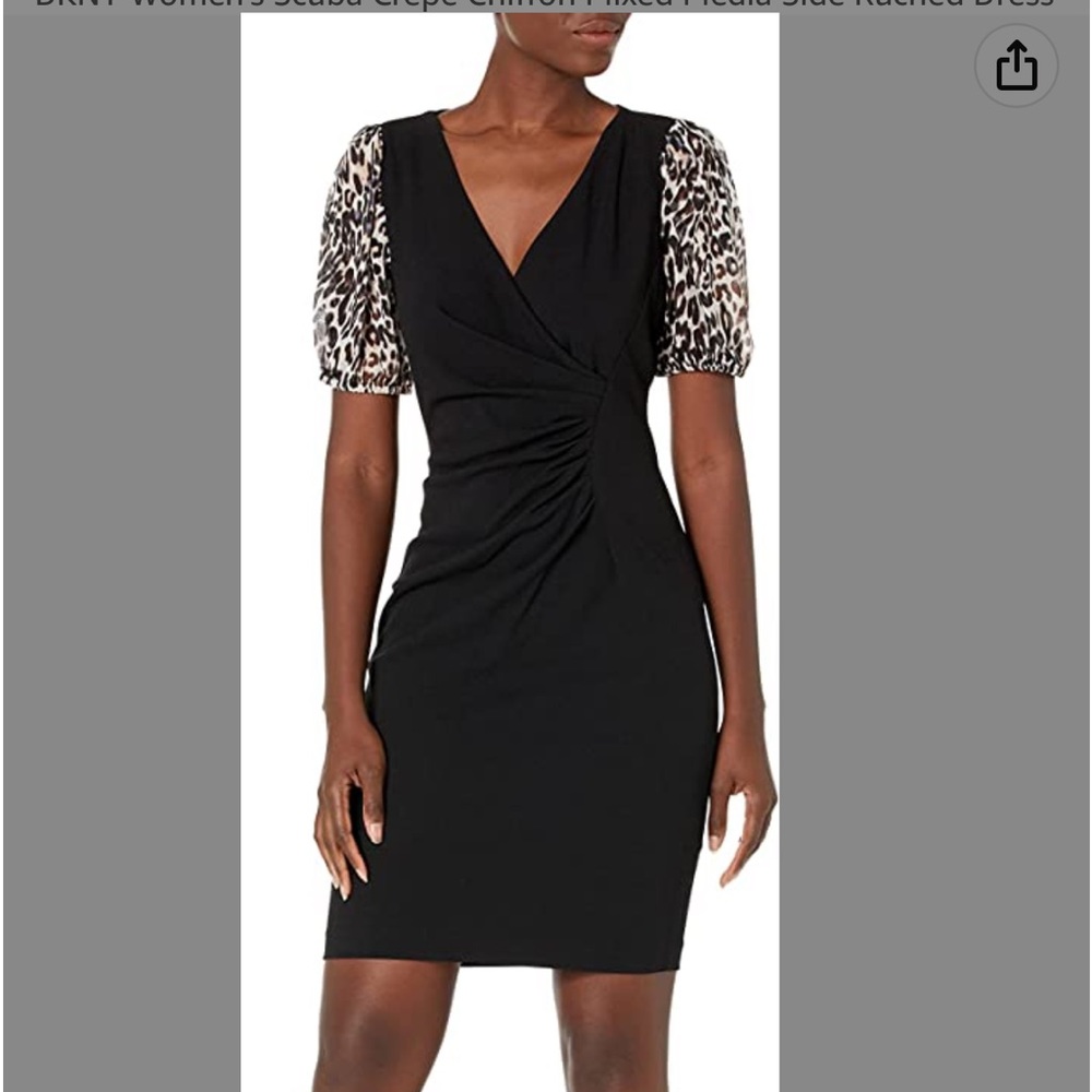DKNY Black and Animal print Dress
